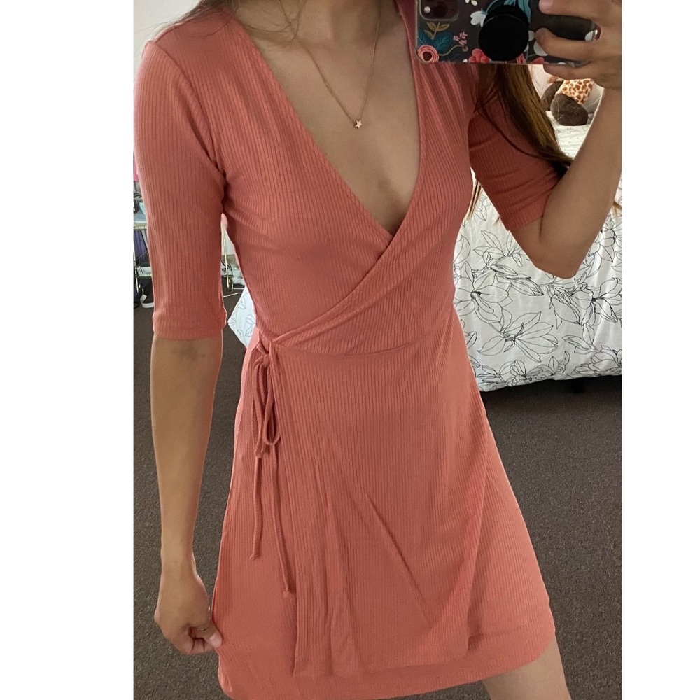 Wrapped pink dress